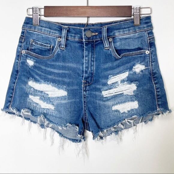 Blank NYC The Lenox Distressed Jean Shorts Size 26 - Picture 3 of 8